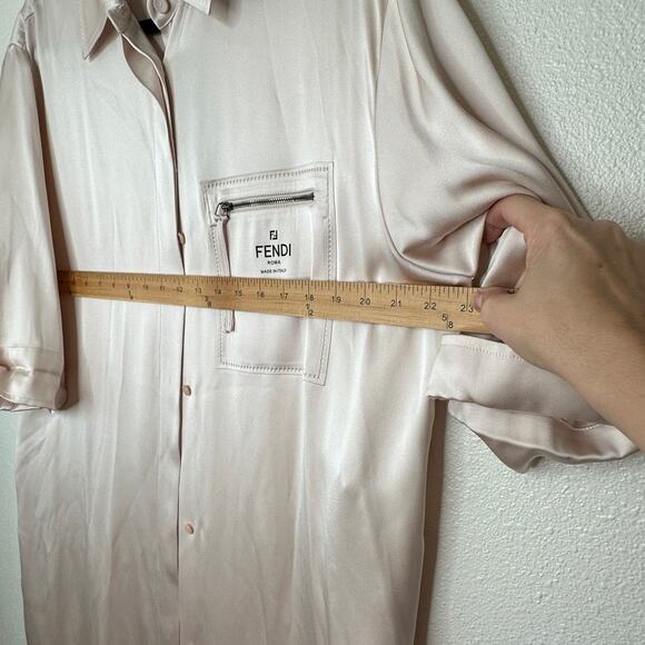 NWT Fendi The Abito Fluid Draped Daily Dress Top in Almond 100% Silk 40 / 8 - Picture 15 of 16